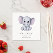 Cute Elephant Gender Neutral Baby shower Servet (Insitu)