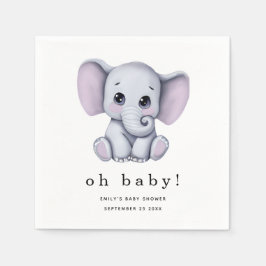 Cute Elephant Gender Neutral Baby shower Servet