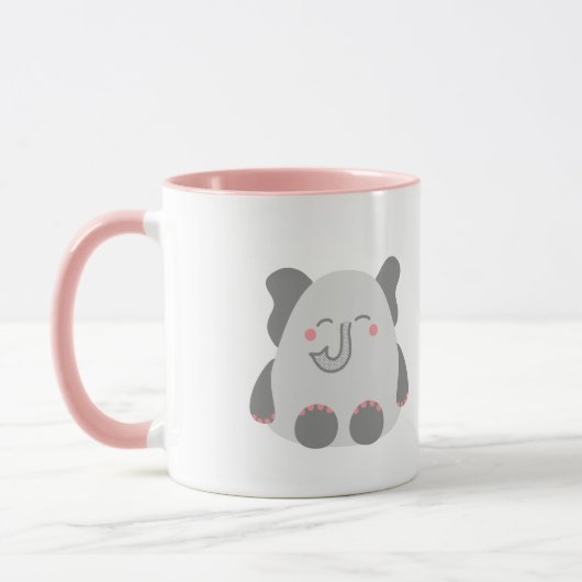 Cute elephant gepersonaliseerde mug mok (Links)