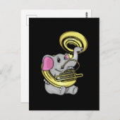 Cute Elephant Gift Kinder Music Sousaphone Player Briefkaart (Voorkant / Achterkant)