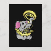 Cute Elephant Gift Kinder Music Sousaphone Player Briefkaart (Voorkant)