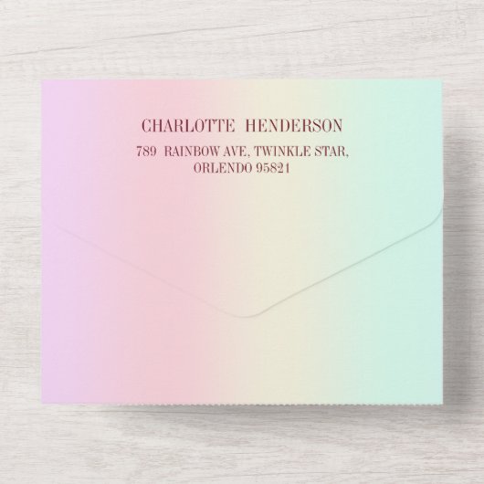 Cute elephant giraffe ballon floral baby shower all in one uitnodiging (Achterkant)