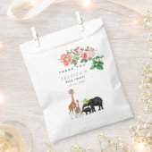 Cute Elephant & Giraffe Floral Baby shower Girl Bedankzakje (Geknipt)