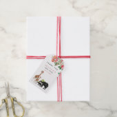 Cute Elephant & Giraffe Floral Baby shower Girl Cadeaulabel (Met Touw)