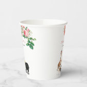 Cute Elephant & Giraffe Floral Baby shower Girl Papieren Bekers (Links)