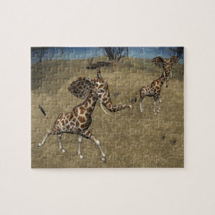 Cute Elephant Giraffes Legpuzzel