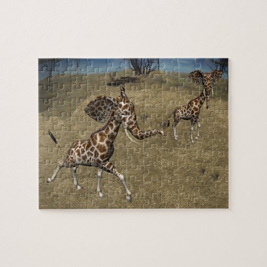 Cute Elephant Giraffes Legpuzzel (Horizontaal)