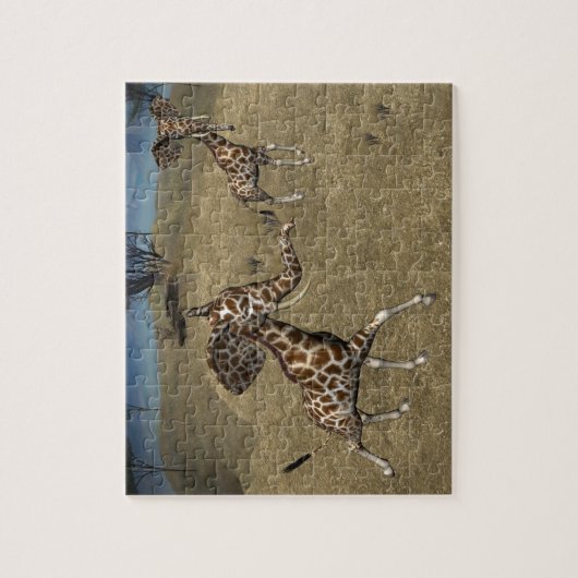Cute Elephant Giraffes Legpuzzel (Verticaal)