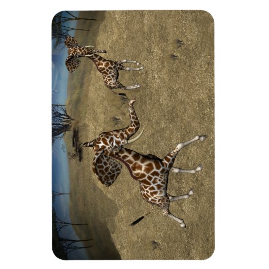 Cute Elephant Giraffes Magneet (Verticaal)