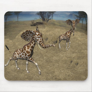 Cute Elephant Giraffes Muismat