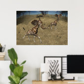 Cute Elephant Giraffes Poster (Thuiskantoor)