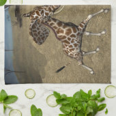 Cute Elephant Giraffes Theedoek (Gevouwen)