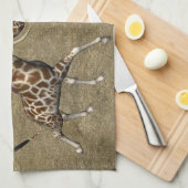 Cute Elephant Giraffes Theedoek (Quarter Fold)