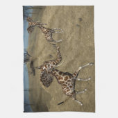 Cute Elephant Giraffes Theedoek (Verticaal)