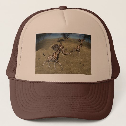 Cute Elephant Giraffes Trucker Pet (Voorkant)