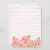 Cute Elephant Girl 1st Birthday Party Invitation Kaart (Achterkant)