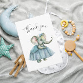 Cute Elephant Girl Baby shower Bedankkaart