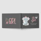Cute Elephant Girl Baby shower Gastenboek (Volledig)