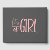 Cute Elephant Girl Baby shower Gastenboek (Achterkant)