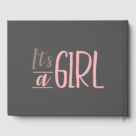 Cute Elephant Girl Baby shower Gastenboek (Achterkant)