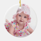 Cute Elephant Girl Baby's EERSTE CHRISTMAS Rustic Keramisch Ornament (Achterkant)