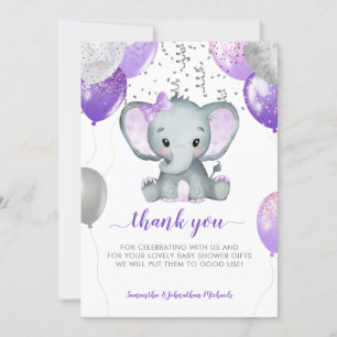 Cute Elephant Girl-ballonnen Bedankkaart