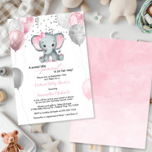 Cute Elephant Girl-ballonnen Virtual Baby shower