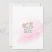 Cute Elephant Girl Balloon Baby shower Uitnodiging (Achterkant)