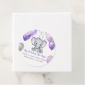 Cute Elephant Girl Balloons Baby shower Bedankjes Labels (In situ)