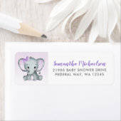 Cute Elephant Girl Balloons Baby shower Etiket (Insitu)