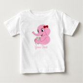 Cute elephant girl cartoon baby T-Shirt (Voorkant)