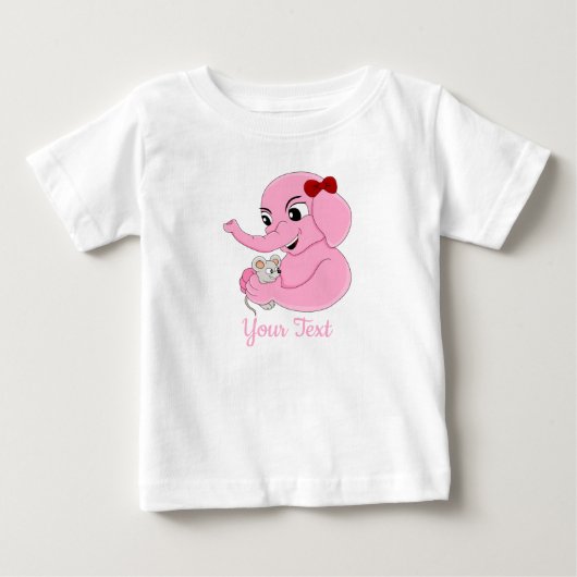 Cute elephant girl cartoon baby T-Shirt (Voorkant)
