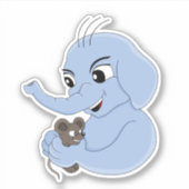 Cute elephant girl cartoonEigen vinylsticker Sticker (Voorkant)