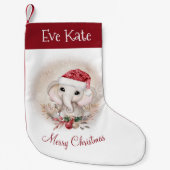 Cute Elephant Girl Name Kerststop Kleine Kerstsok (Voorkant)