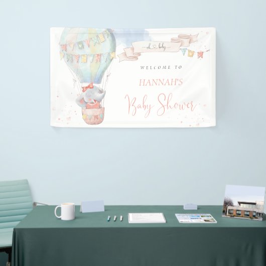 Cute Elephant Girl Pink Baby shower Spandoek (Beurs)