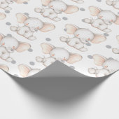Cute Elephant Girls Nursery Baby New Born Gift Cadeaupapier (Hoek)