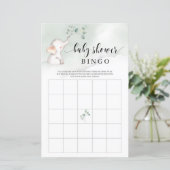 Cute elephant greenery baby shower bingo game (Staand voorkant)