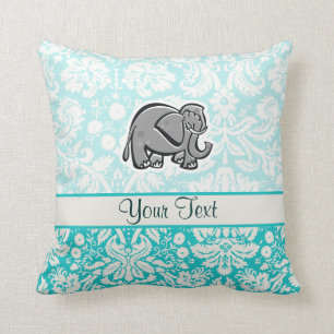 Cute Elephant groenblauw Kussen