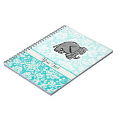 Cute Elephant groenblauw Notitieboek (Linkerzijde)