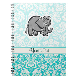 Cute Elephant groenblauw Notitieboek