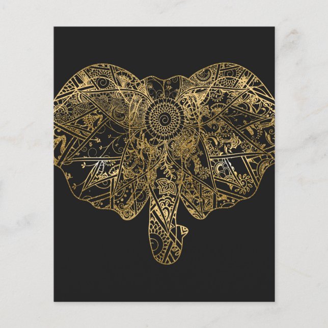 Cute Elephant hand getrokken Henna floral (Voorkant)