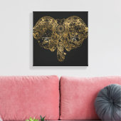 Cute Elephant hand getrokken Henna floral Canvas Afdruk (Insitu (Woonkamer))