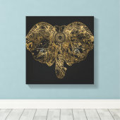 Cute Elephant hand getrokken Henna floral Canvas Afdruk (Insitu (Houten vloer))