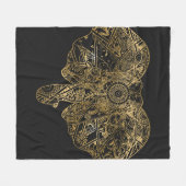 Cute Elephant hand getrokken Henna floral Fleece Deken (Voorkant (Horizontaal))