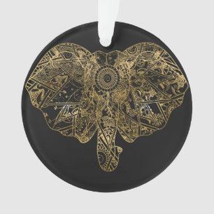 Cute Elephant hand getrokken Henna floral Ornament