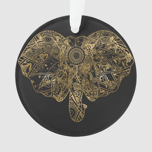 Cute Elephant hand getrokken Henna floral Ornament (voorkant)