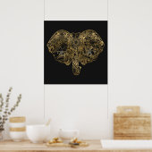 Cute Elephant hand getrokken Henna floral Poster (Keuken)