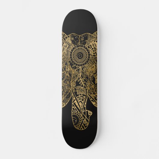 Cute Elephant hand getrokken Henna floral Skateboard (Voorkant)
