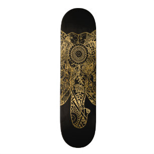 Cute Elephant hand getrokken Henna floral Skateboard
