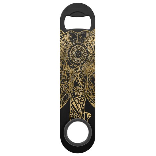 Cute Elephant hand getrokken Henna floral Speed Flessenopener (Voorkant)